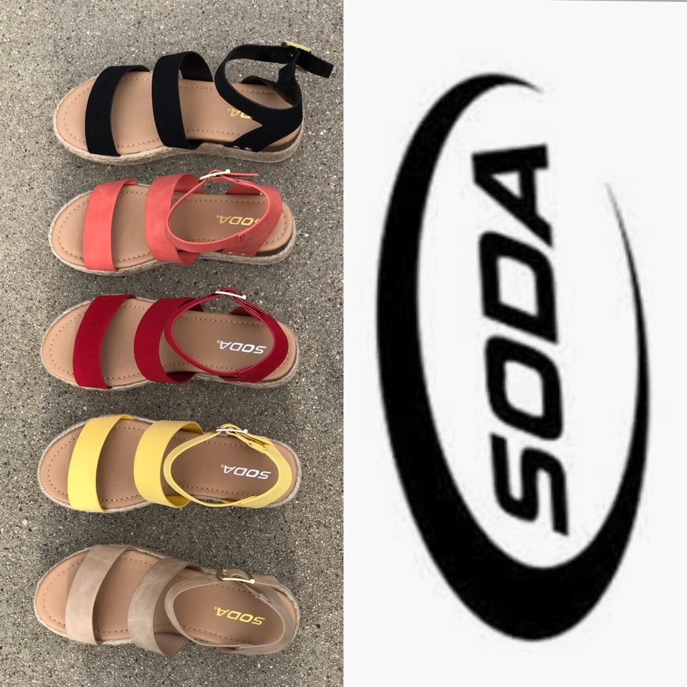NEW! Soda Bryce Black Flatform Espadrille Sandal - Picture 7 of 11